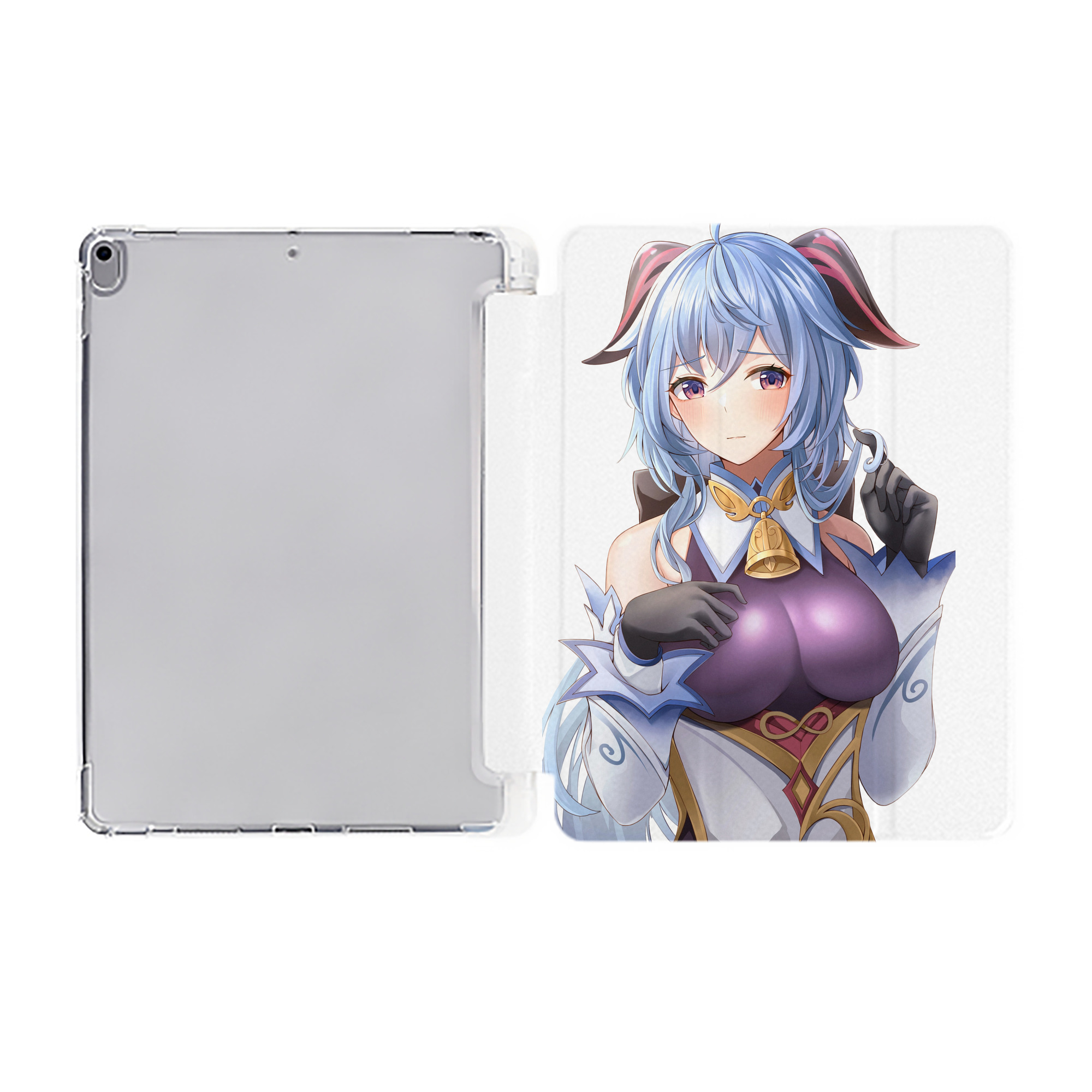 げんし神 甘雨 かんう genshin Ganyu IPad ケース ペン収納付き 三つ折りスタンド PUレザー×シリコン 対応機種9.5/10.5/10.9インチ